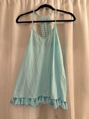 Lilly Pulitzer Nya tank light blue crochet-trim size S
